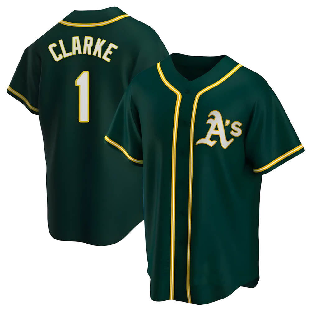 Seanshop Athletics #1 Denzel Clarke player Green Replica Alternate Stitched Jersey