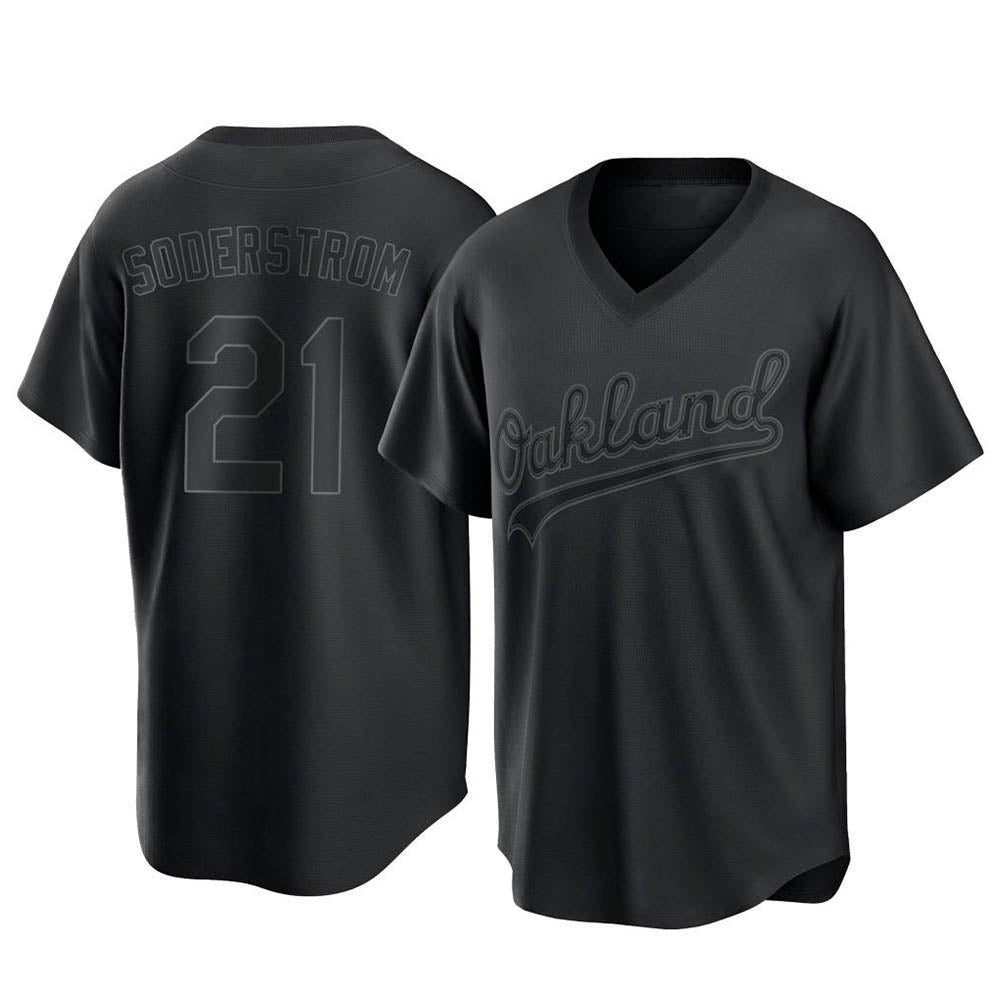 Seanshop Athletics #21 Tyler Soderstrom Player Black Replica Pitch Fashion Stitched Jersey