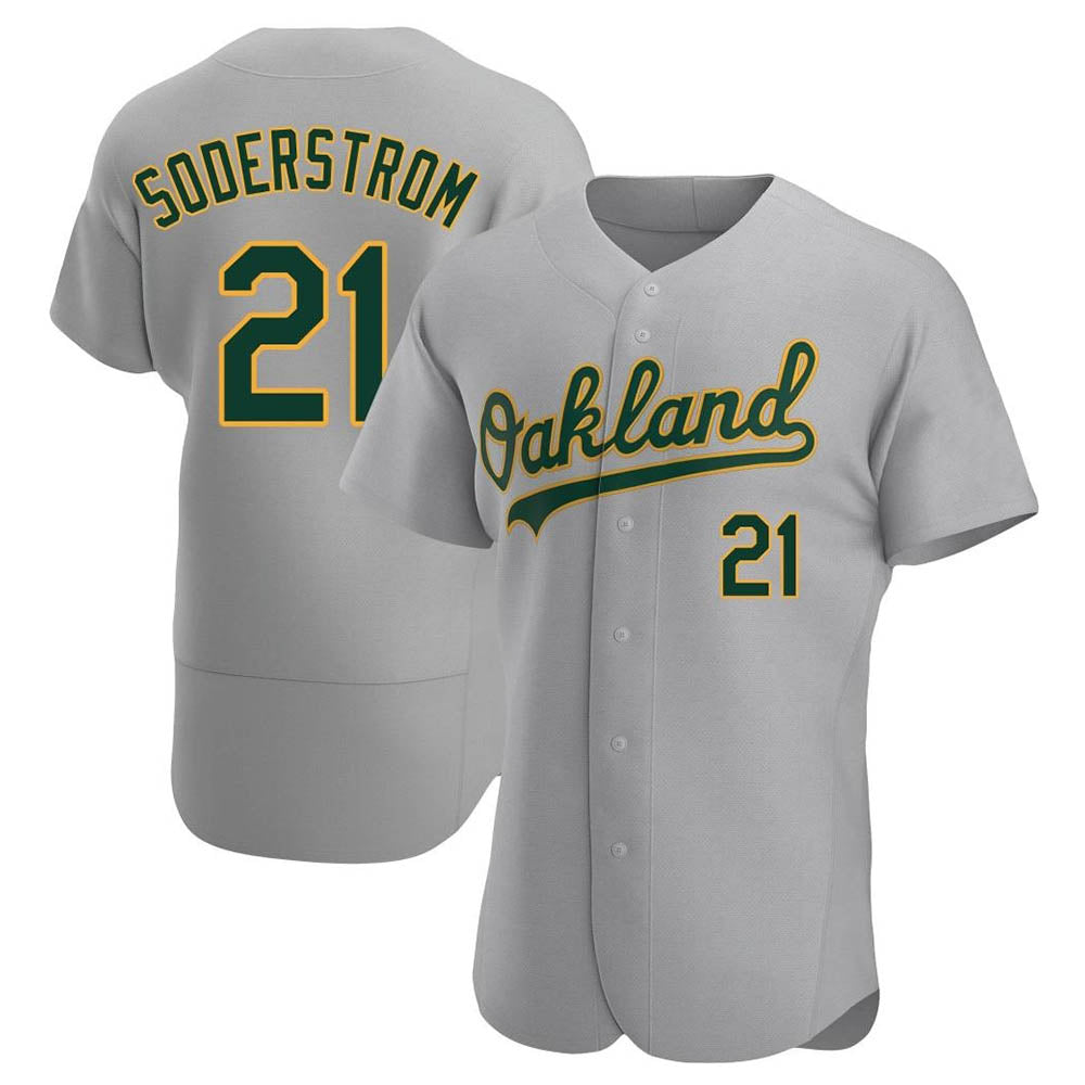 Seanshop Athletics #21 Tyler Soderstrom Player Gray Authentic Road Stitched Jersey