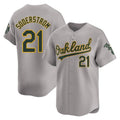 Seanshop Athletics #21 Tyler Soderstrom Player Gray Limited Away Stitched Jersey
