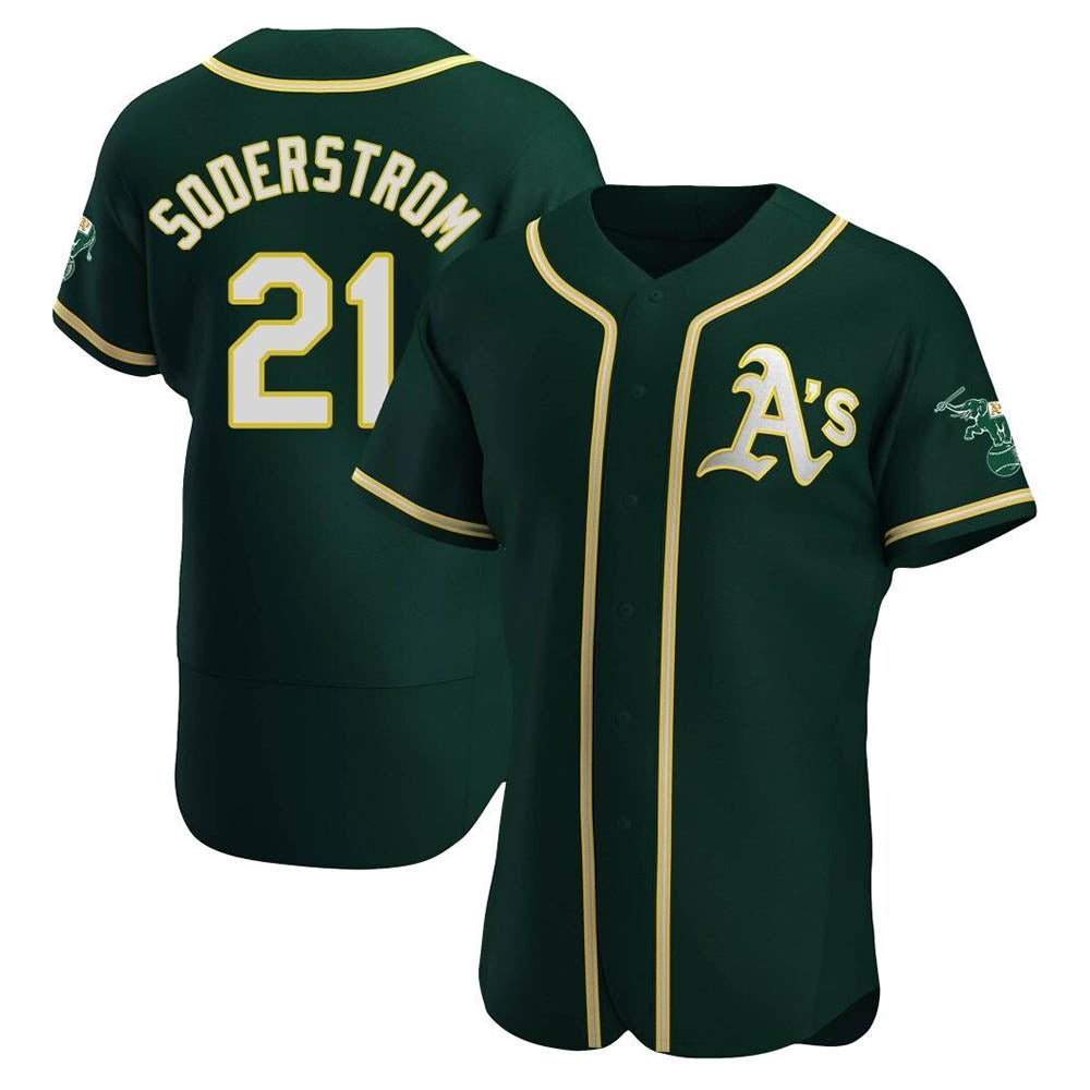 Seanshop Athletics #21 Tyler Soderstrom Player Green Authentic Alternate Stitched Jersey