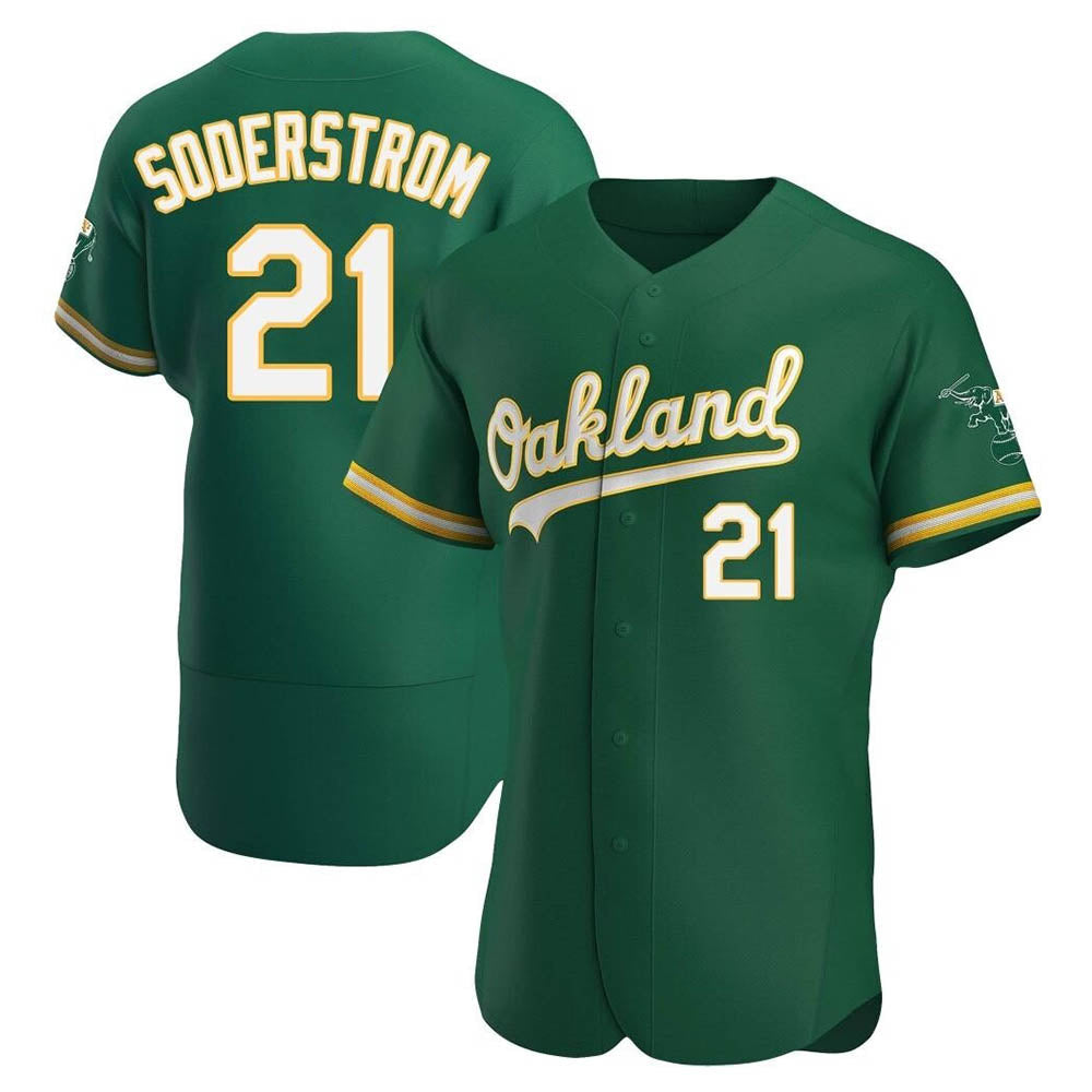 Seanshop Athletics #21 Tyler Soderstrom Player Green Authentic Kelly Alternate Stitched Jersey