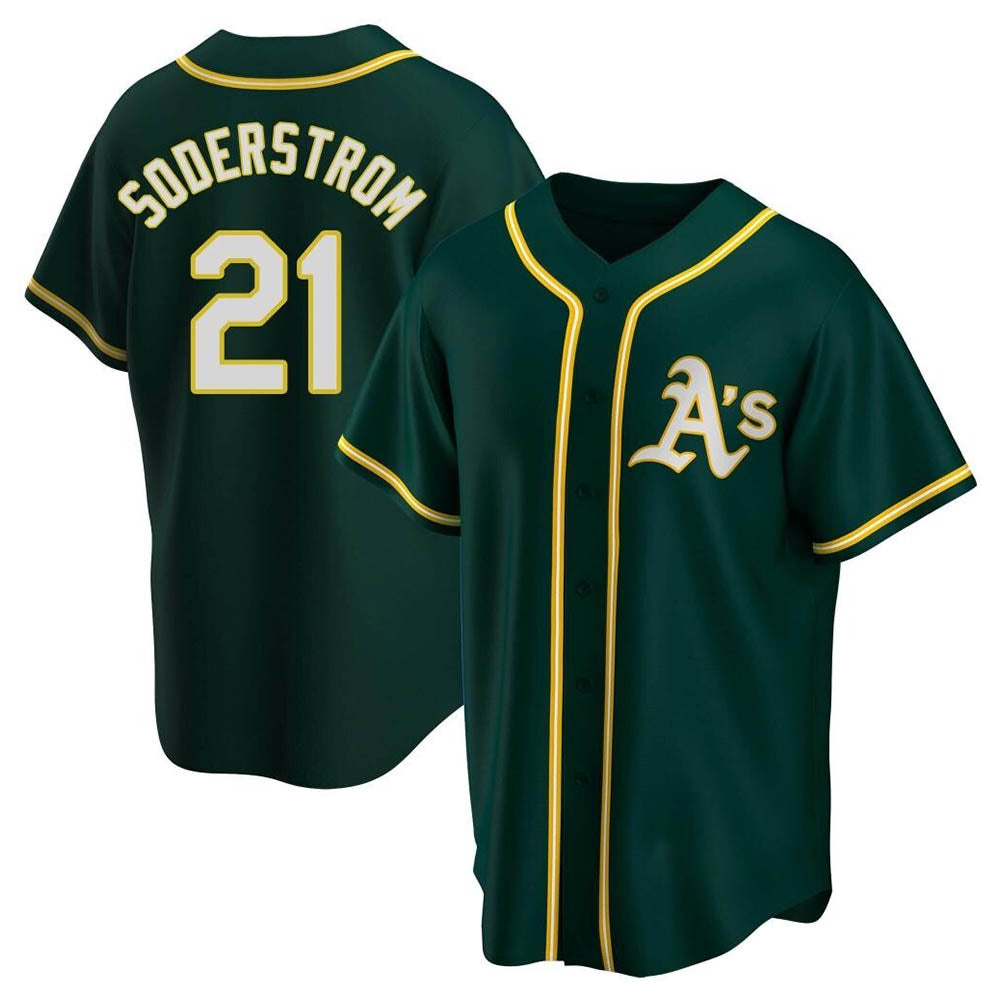 Seanshop Athletics #21 Tyler Soderstrom Player Green Replica Alternate Stitched Jersey