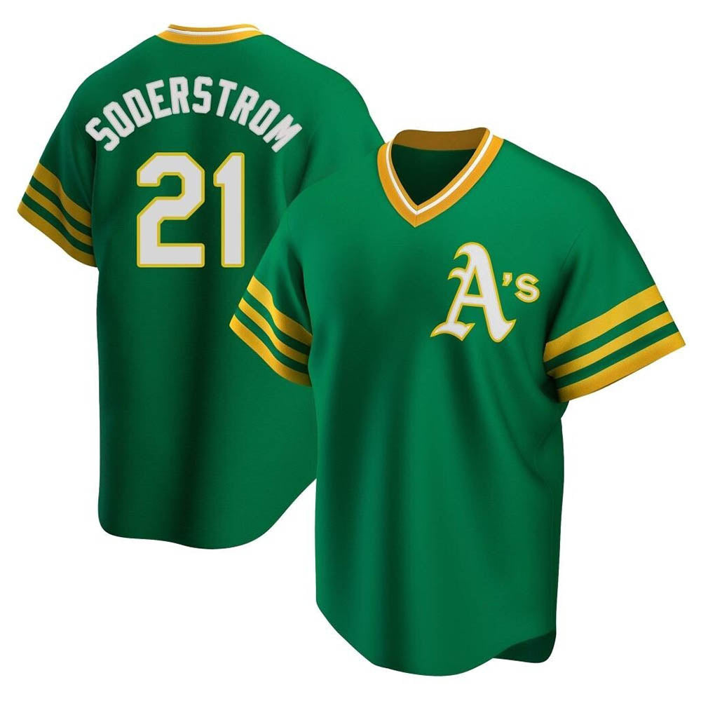 Seanshop Athletics #21 Tyler Soderstrom Player Green Replica Cooperstown Collection Stitched Jersey