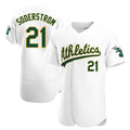 Seanshop Athletics #21 Tyler Soderstrom Player White Authentic Home Stitched Jersey