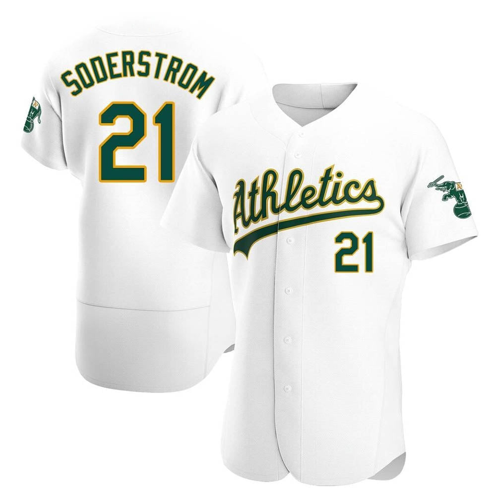 Seanshop Athletics #21 Tyler Soderstrom Player White Authentic Home Stitched Jersey
