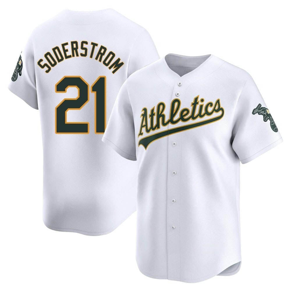 Seanshop Athletics #21 Tyler Soderstrom Player White Limited Home Stitched Jersey
