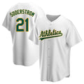 Seanshop Athletics #21 Tyler Soderstrom Player White Replica Home Stitched Jersey