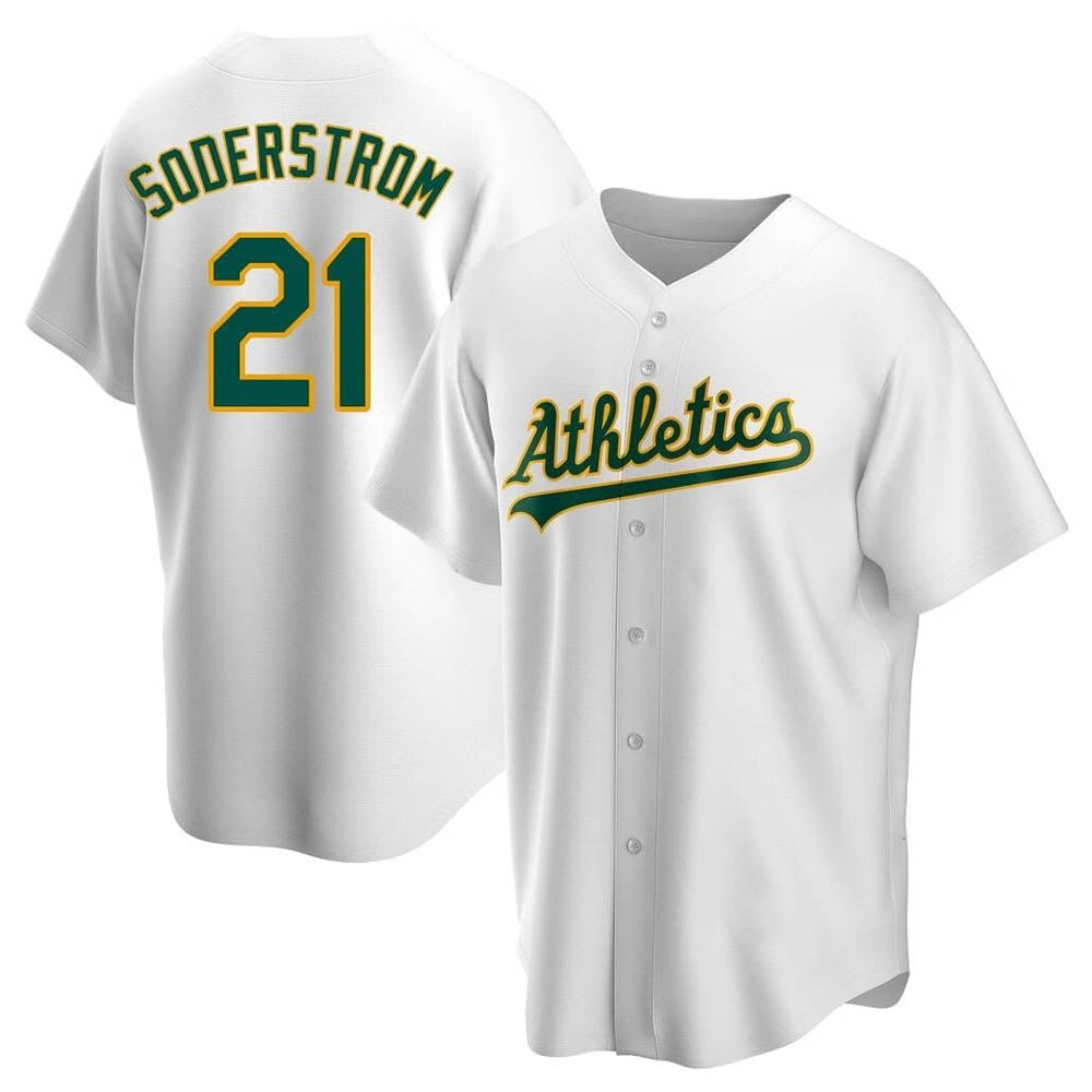 Seanshop Athletics #21 Tyler Soderstrom Player White Replica Home Stitched Jersey