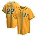 Seanshop Athletics #22 Jeff McNeil player Gold Replica Alternate Stitched Jersey