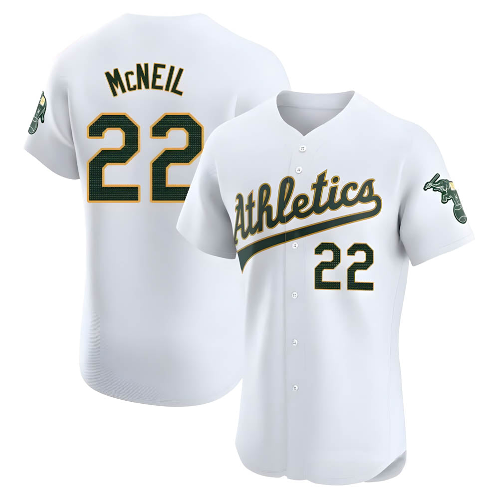 Seanshop Athletics #22 Jeff McNeil player White Elite Home Stitched Jersey