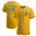 Seanshop Athletics #23 Shea Langeliers Player Gold Authentic Alternate Stitched Jerseys