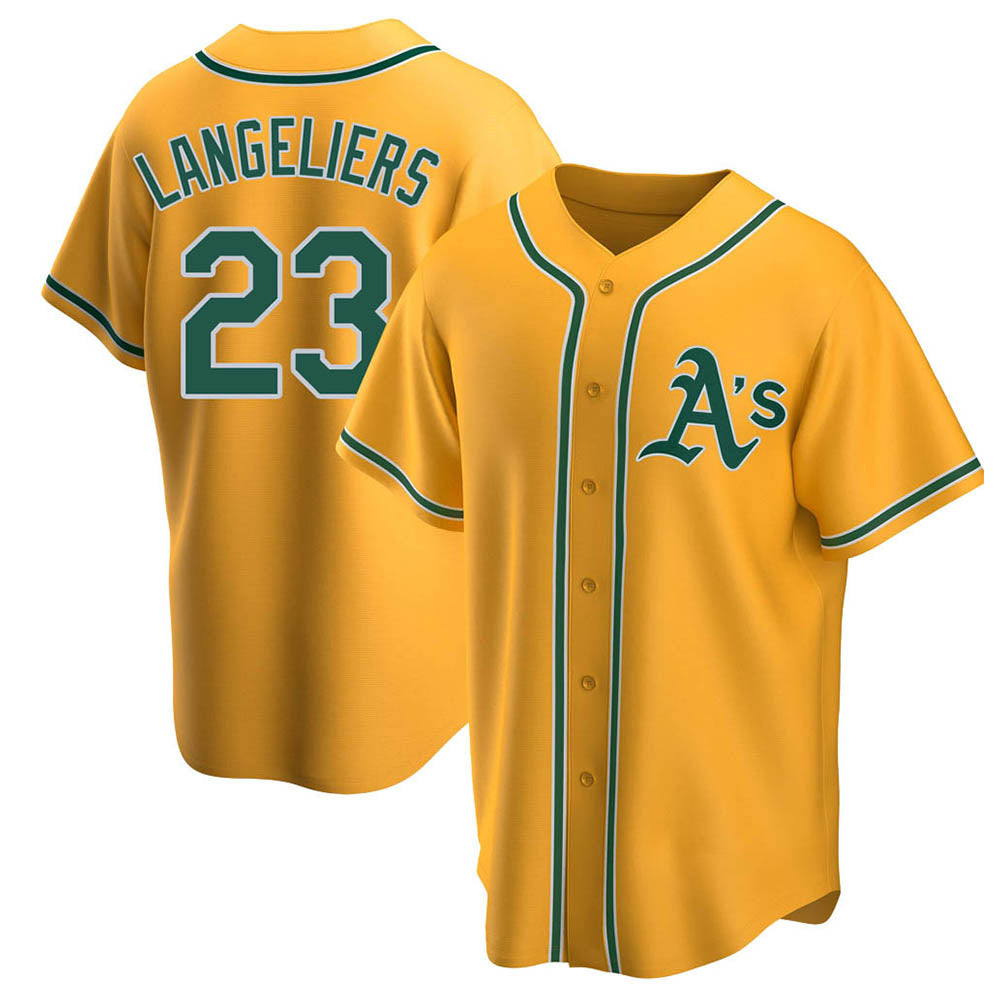 Seanshop Athletics #23 Shea Langeliers Player Gold Replica Alternate Stitched Jersey