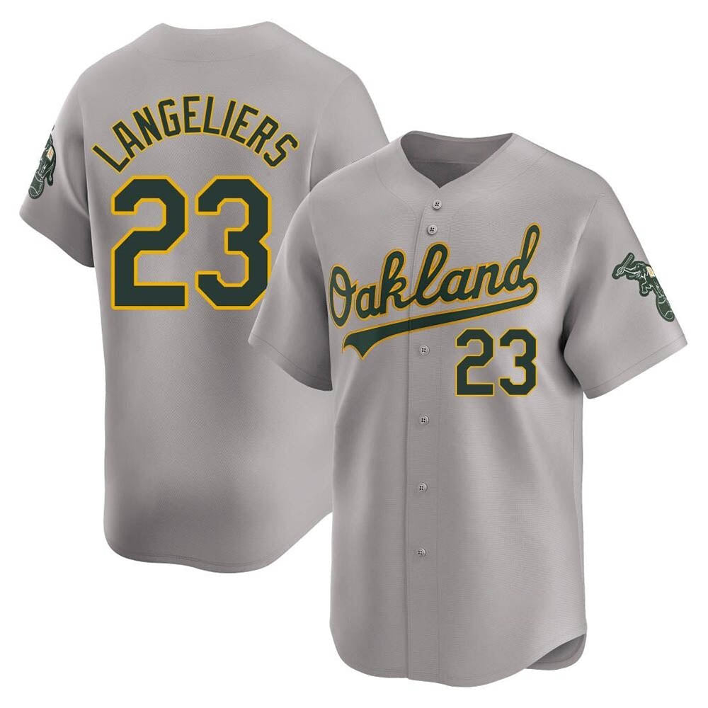 Seanshop Athletics #23 Shea Langeliers Player Gray Limited Away Stitched Jersey