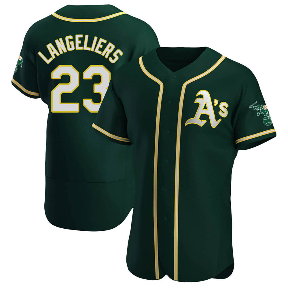 Seanshop Athletics #23 Shea Langeliers Player Green Authentic Alternate Stitched Jerseys