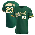 Seanshop Athletics #23 Shea Langeliers Player Green Authentic Kelly Alternate Stitched Jerseys