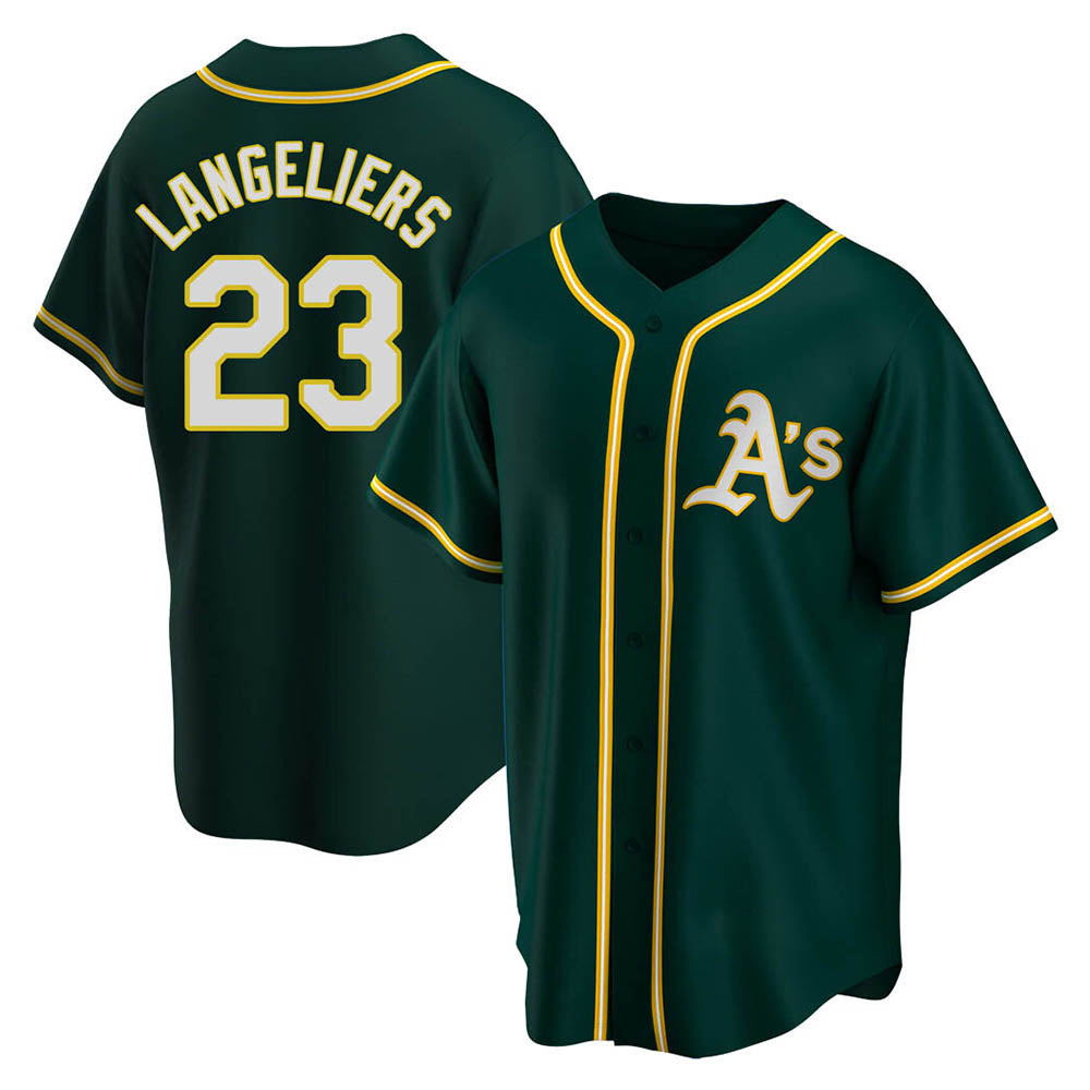 Seanshop Athletics #23 Shea Langeliers Player Green Replica Alternate Stitched Jerseys