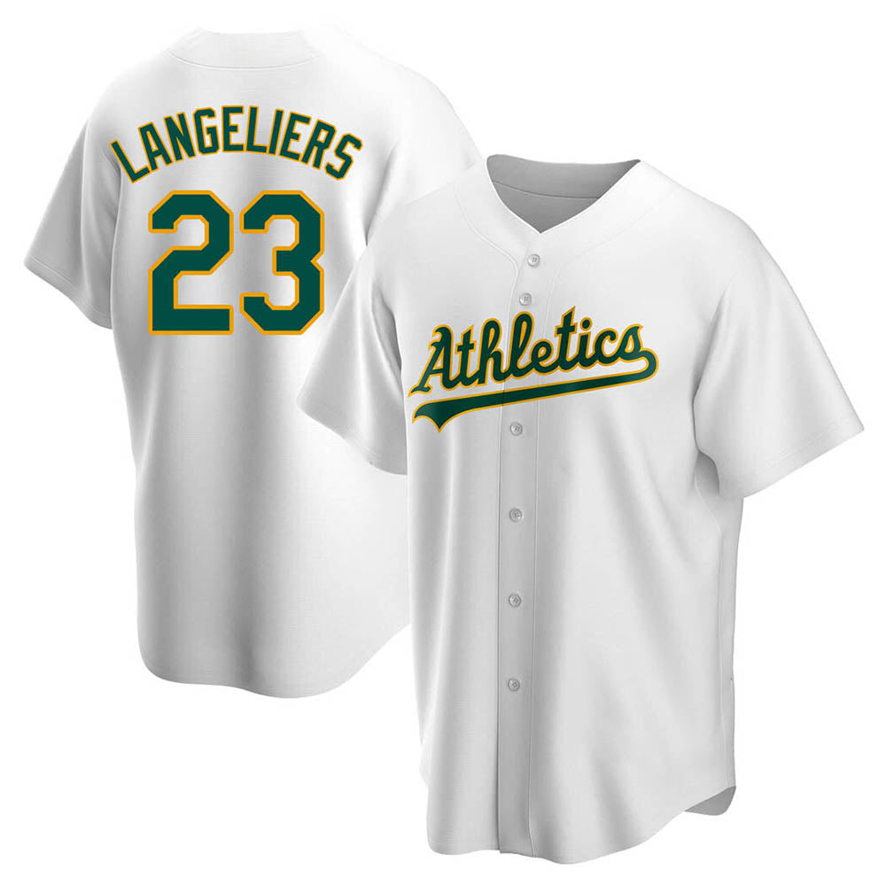 Seanshop Athletics #23 Shea Langeliers Player White Replica Home Stitched Jerseys