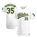 Seanshop Athletics #35 Rickey Henderson Player White Authentic Home Stitched Jersey
