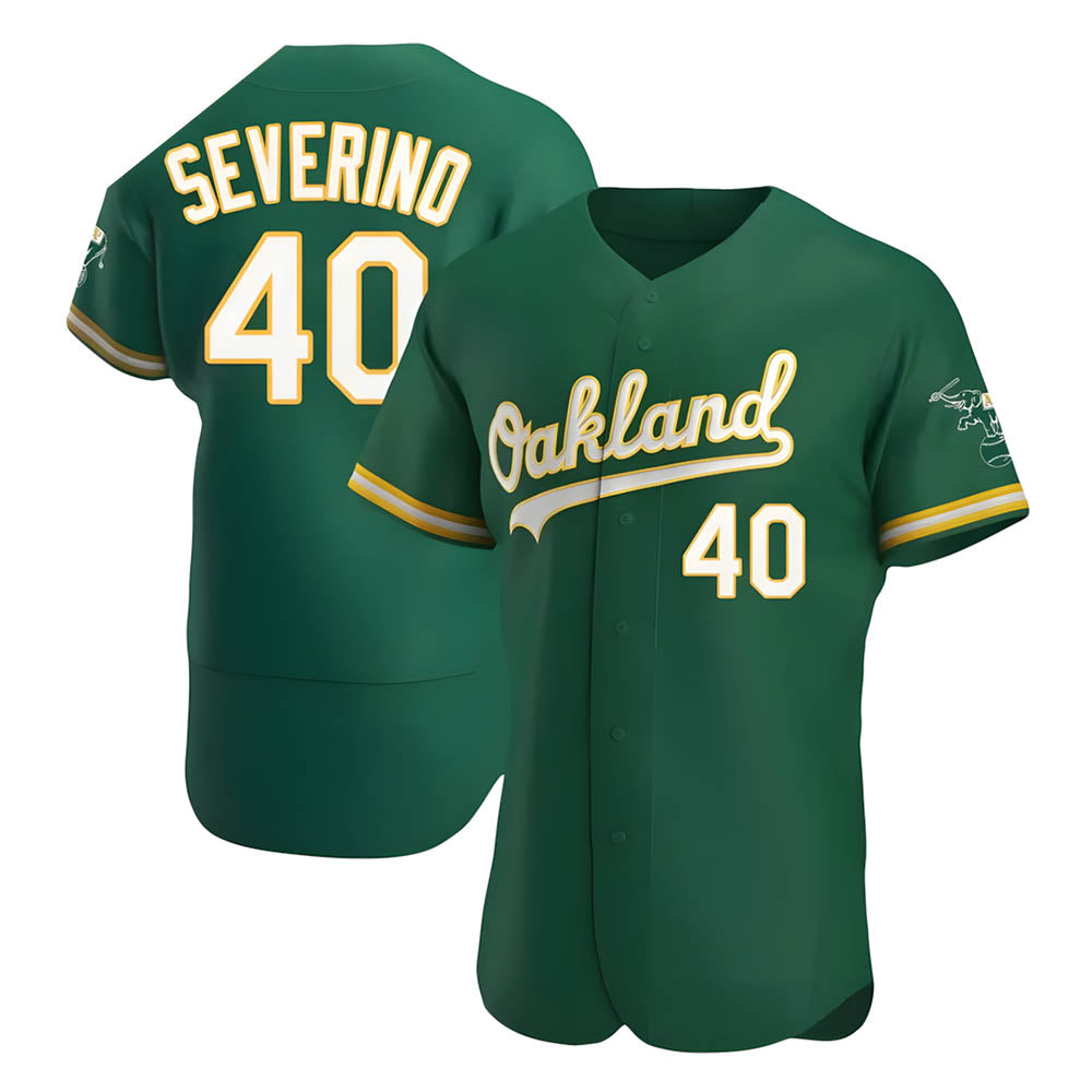 Seanshop Athletics #40 Luis Severino player Green Authentic Kelly Alternate Stitched Jersey