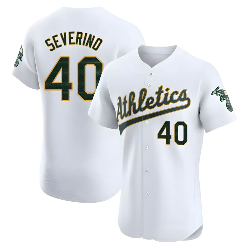 Seanshop Athletics #40 Luis Severino player White Elite Home Stitched Jersey