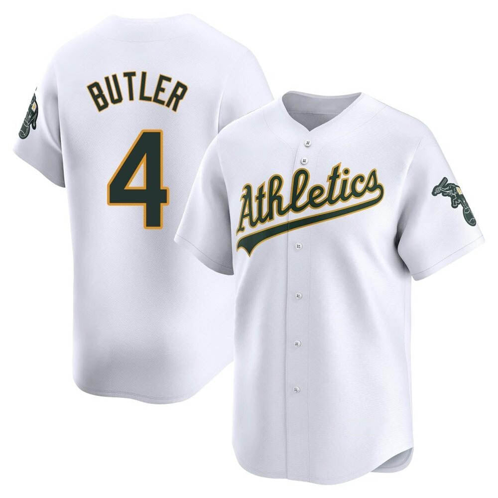 Seanshop Athletics #4 Lawrence Butler player White Limited Home Stitched Jersey
