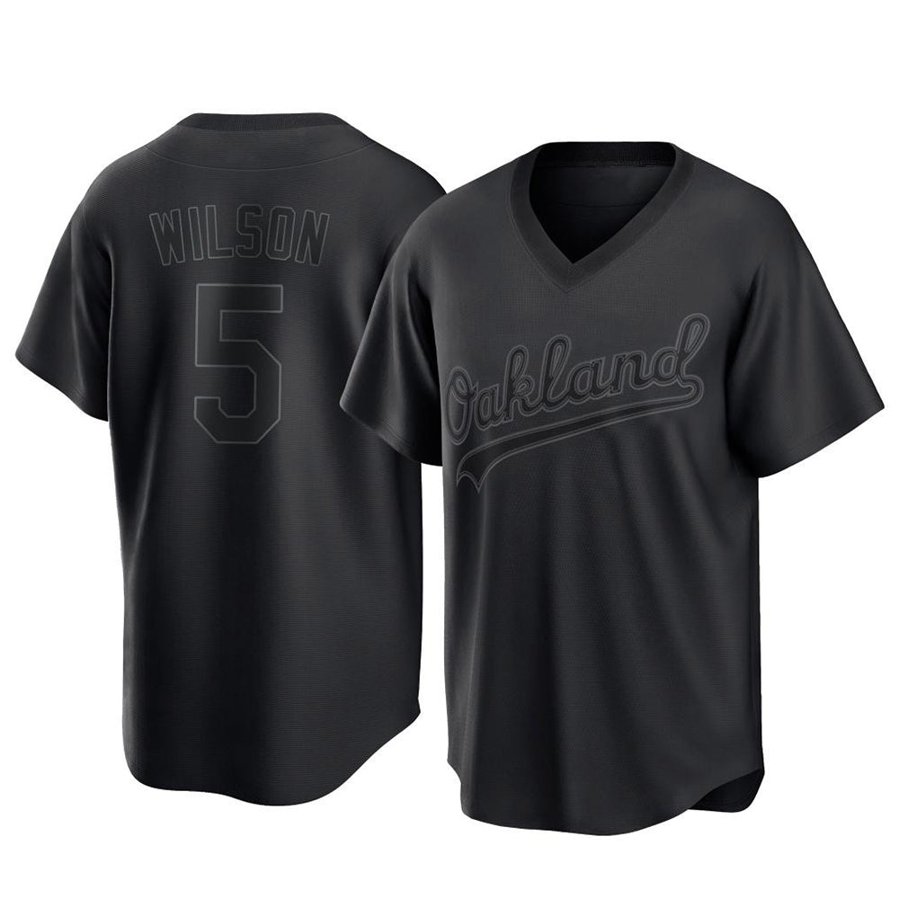 Seanshop Athletics #5 Jacob Wilson Black Replica Pitch Fashion T shirt Stitched Jersey