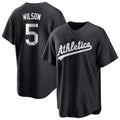 Seanshop Athletics #5 Jacob Wilson Black&White Replica Alternate Stitched Jersey