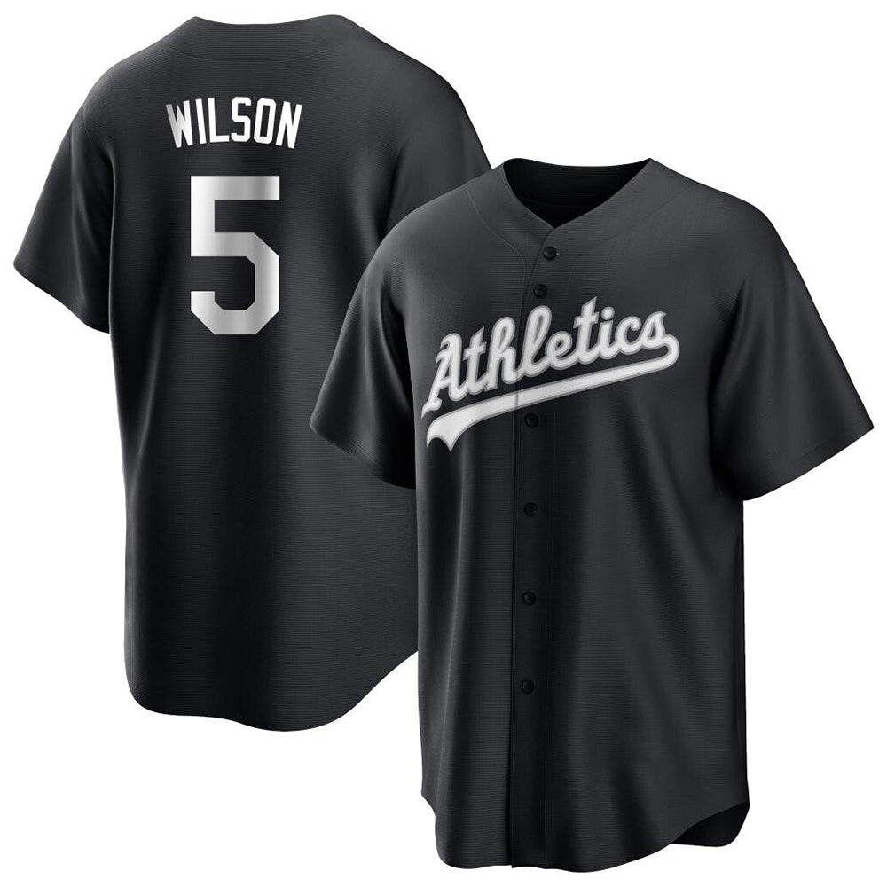 Seanshop Athletics #5 Jacob Wilson Black&White Replica Alternate Stitched Jersey