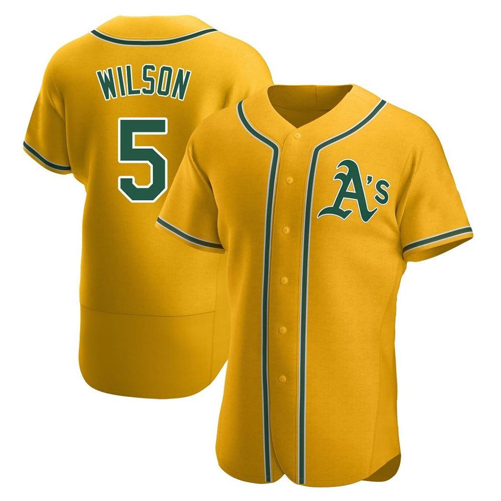 Seanshop Athletics #5 Jacob Wilson Gold Authentic Alternate Stitched Jersey