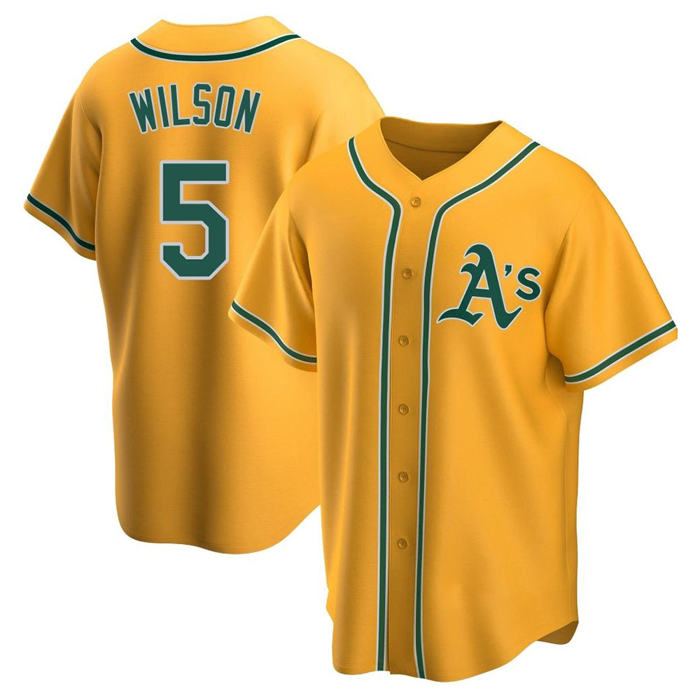 Seanshop Athletics #5 Jacob Wilson Gold Replica Alternate Stitched Jersey