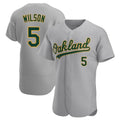 Seanshop Athletics #5 Jacob Wilson Gray Authentic Road Stitched Jersey