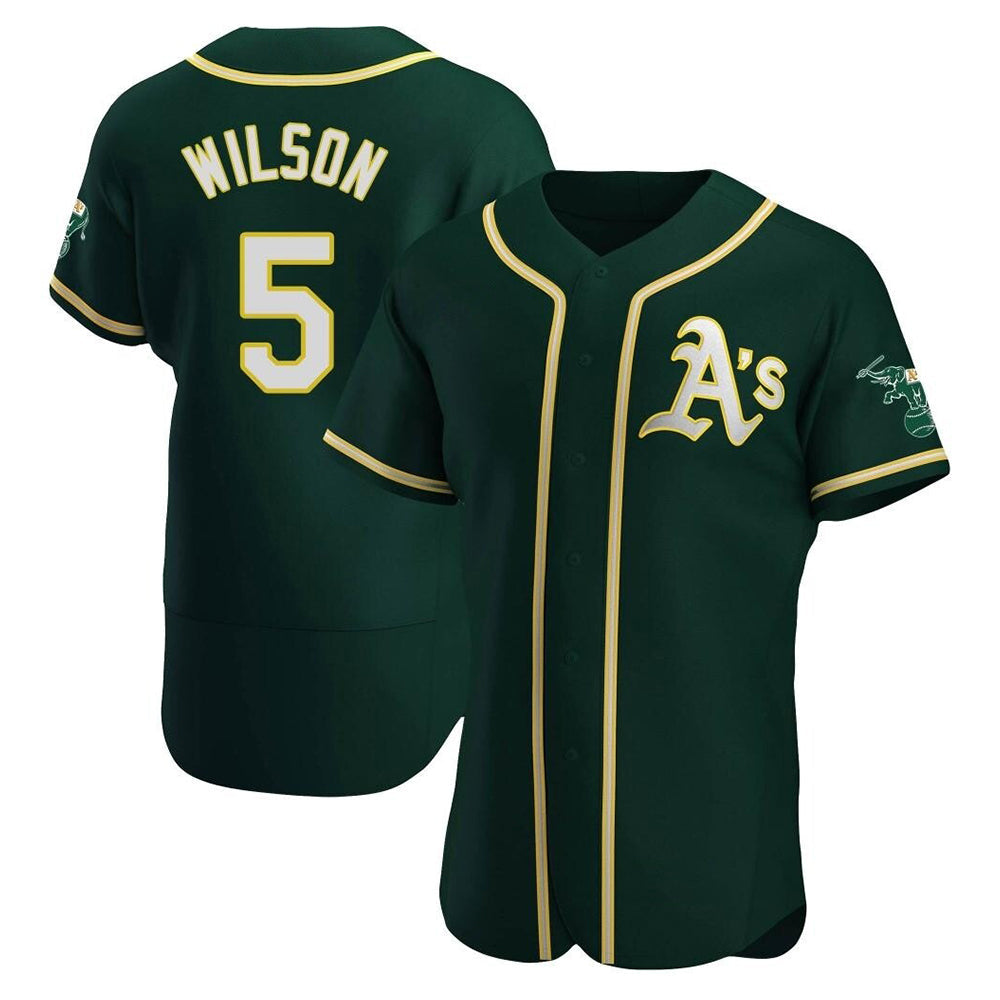 Seanshop Athletics #5 Jacob Wilson Green Authentic Alternate Stitched Jersey