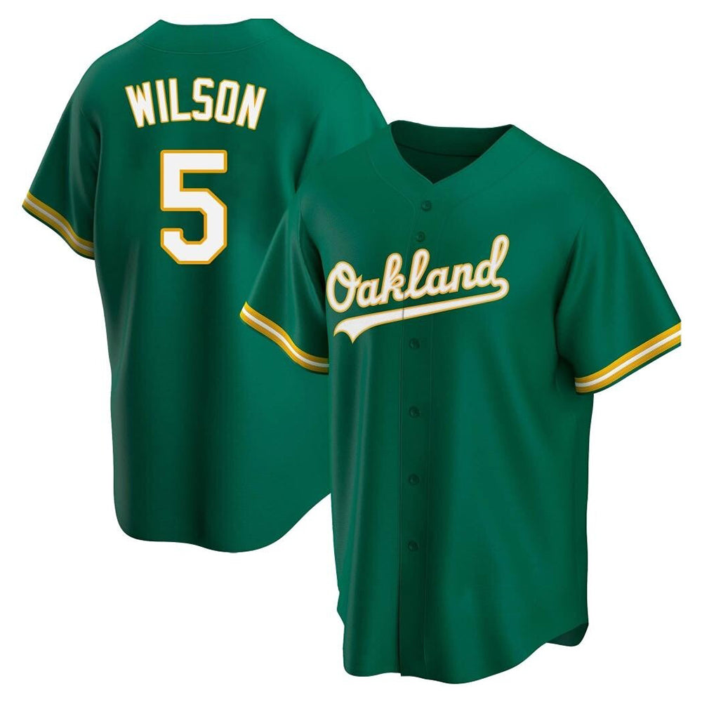 Seanshop Athletics #5 Jacob Wilson Green Kelly Alternate Stitched Jersey