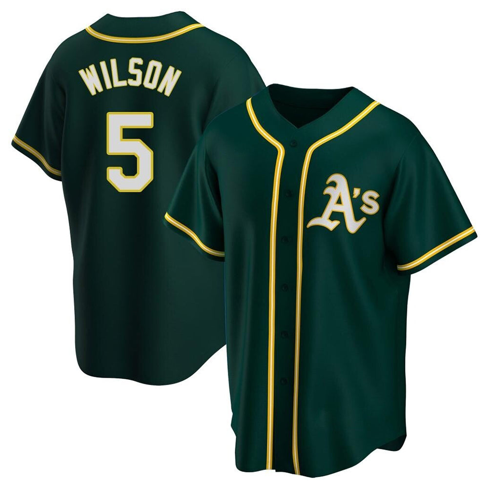 Seanshop Athletics #5 Jacob Wilson Green Replica Alternate Stitched Jersey
