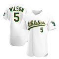 Seanshop Athletics #5 Jacob Wilson White Authentic Home Stitched Jersey