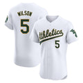 Seanshop Athletics #5 Jacob Wilson White Elite Home Stitched Jersey