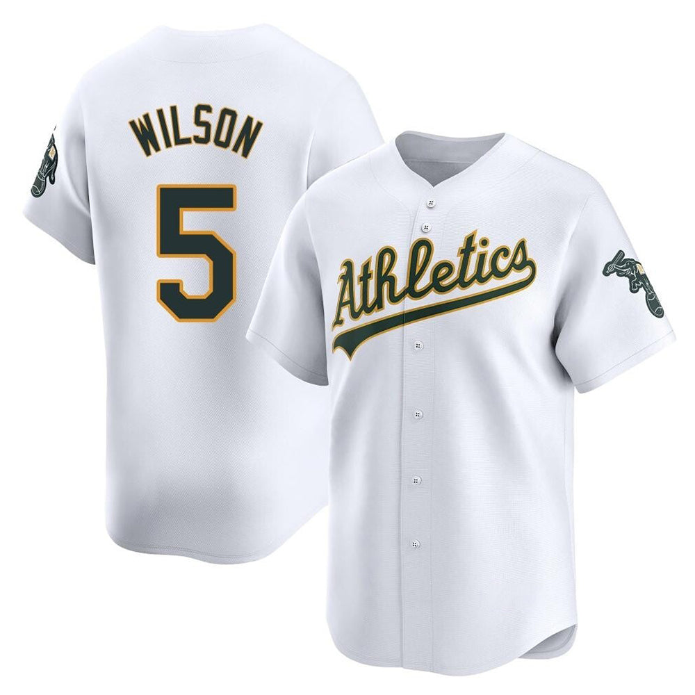 Seanshop Athletics #5 Jacob Wilson White Limited Home Stitched Jersey