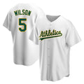 Seanshop Athletics #5 Jacob Wilson White Replica Home Stitched Jersey