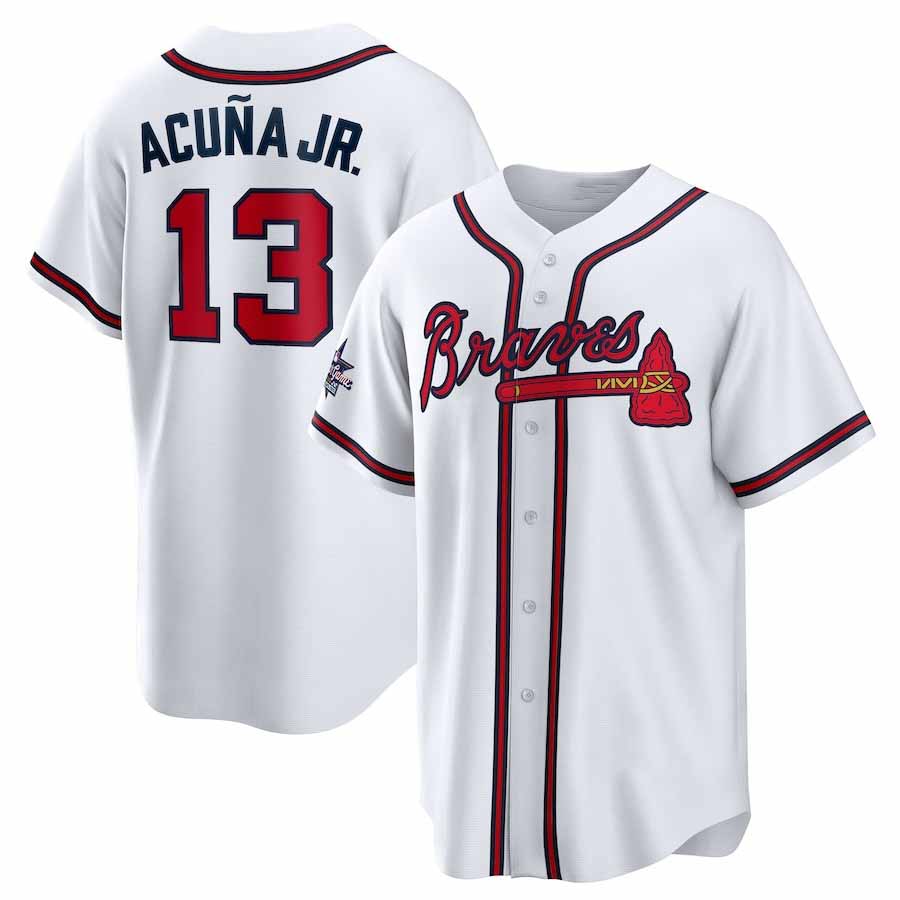 Seanshop A.Braves #13 Ronald Acuna Jr. 2025 All-Star Game Home Replica Player Jersey - White Stitched Personalized Jersey
