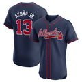 Seanshop A.Braves #13 Ronald Acuna Jr. Alternate Elite Player Jersey - Navy Personalized Jerseys