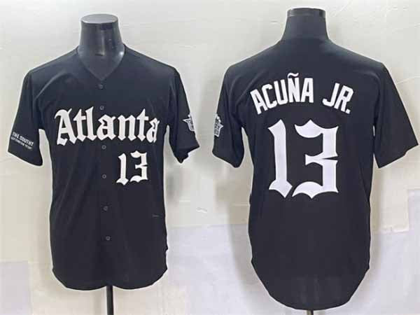 Seanshop A.Braves #13 Ronald Acuna Jr. Black Gothic South x Outkast Edition Vapor Limited Stitched Personalized Jersey