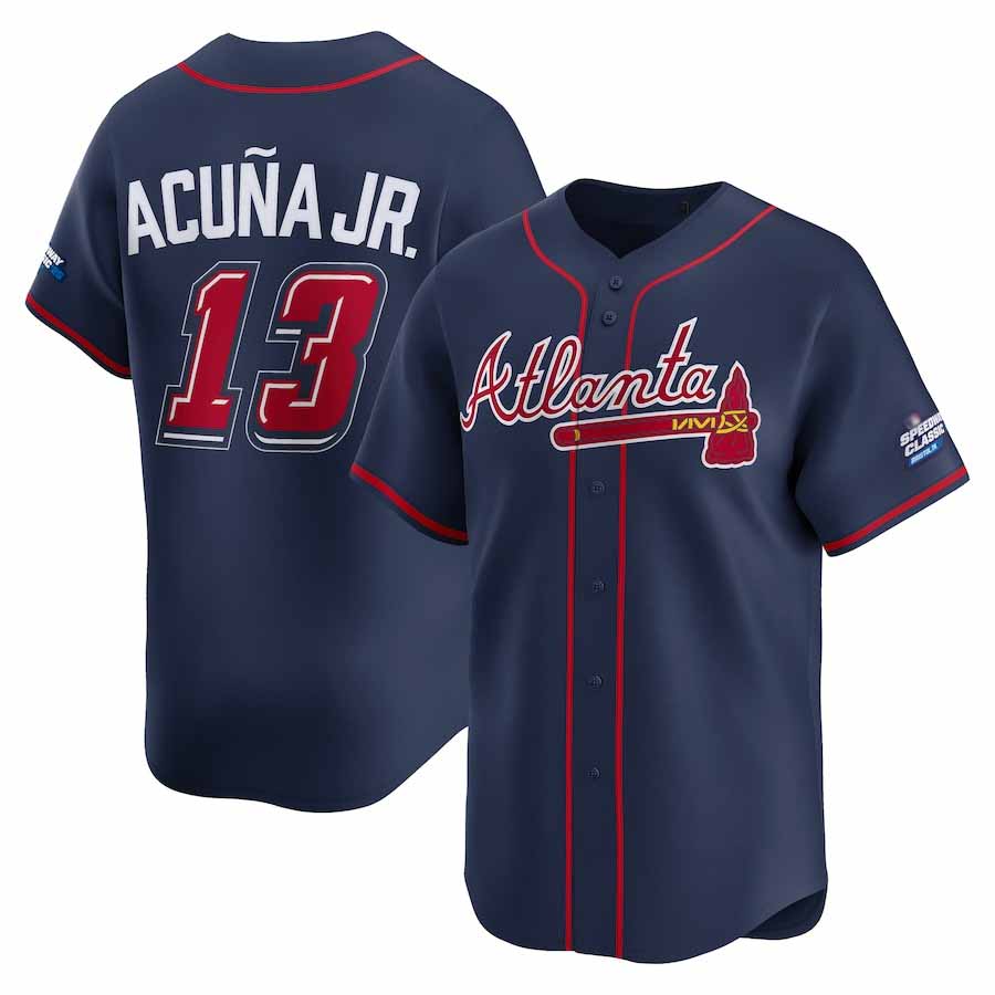 Seanshop A.Braves #13 Ronald Acuna Jr. Navy 2025 Speedway Classic Alternate Limited Player Personalized Jersey