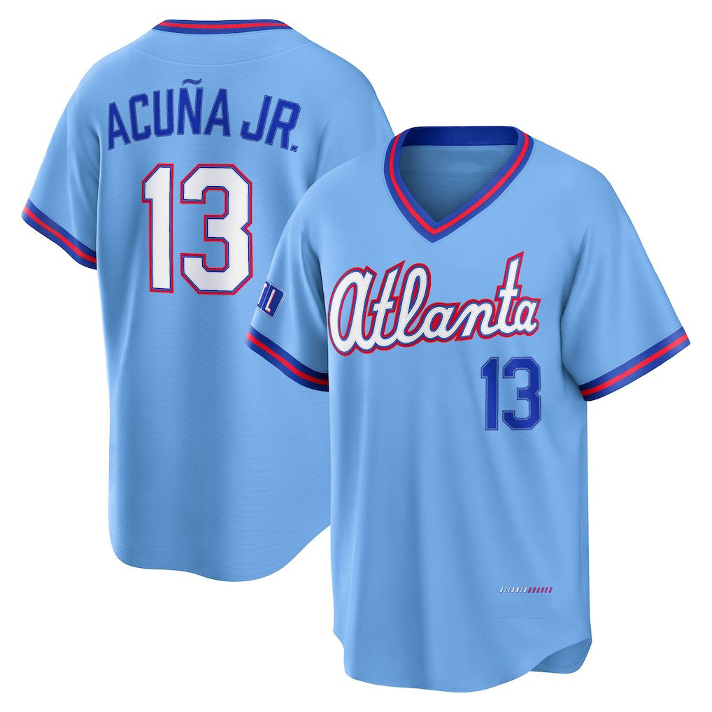 Seanshop A.Braves #13 Ronald Acuna Jr. Powder Blue 2026 City Connect Stadium Stitched Personalized Jersey