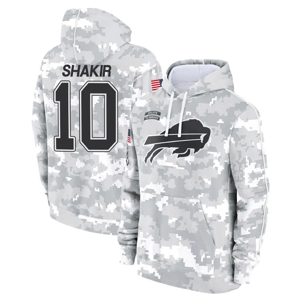 Seanshop B.Bills #10 Khalil Shakir Player Arctic Camo Salute to Service Hoodies Limited Stitched Jerseys