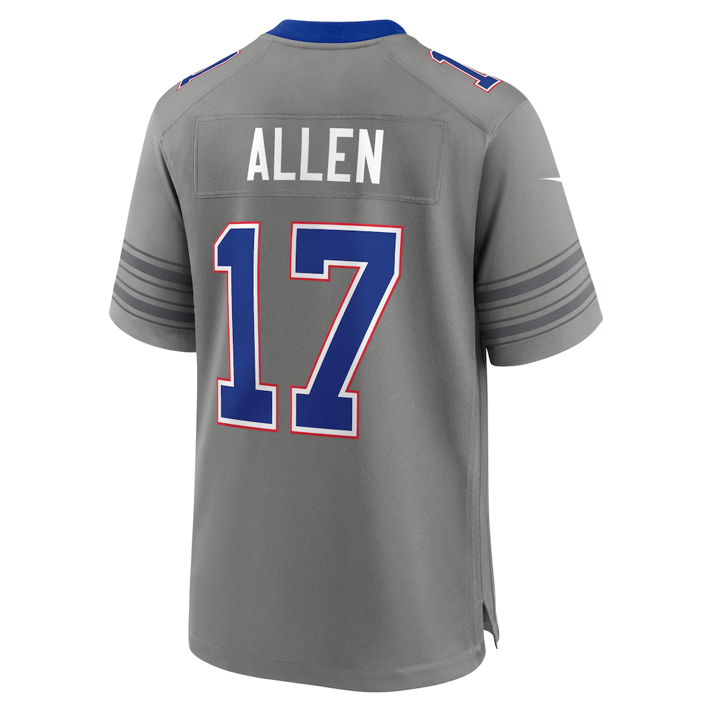 B.Bills #17 Josh Allen Gray Nickel City Game Jersey Stitched Jerseys