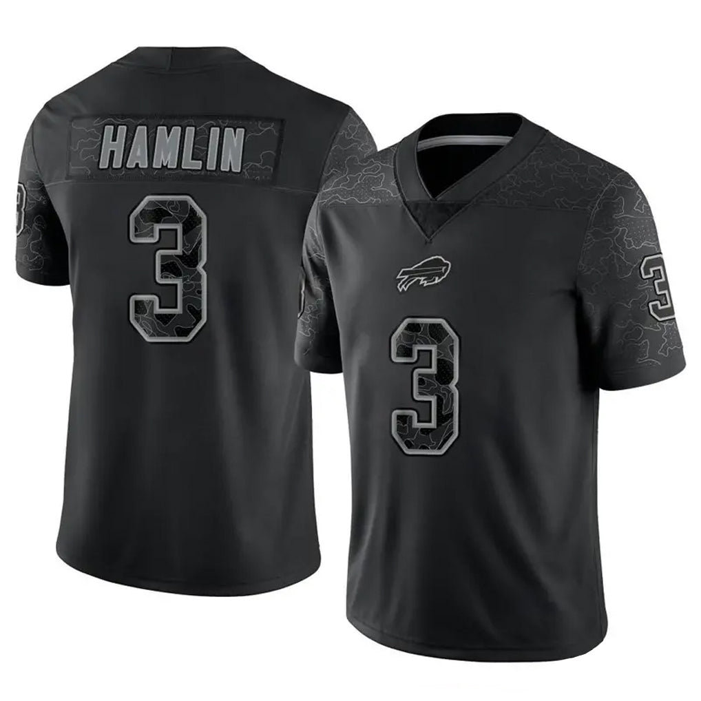 Seanshop B.Bills #3 Damar Hamlin Player Black RFLCTV Limited Stitched Jerseys