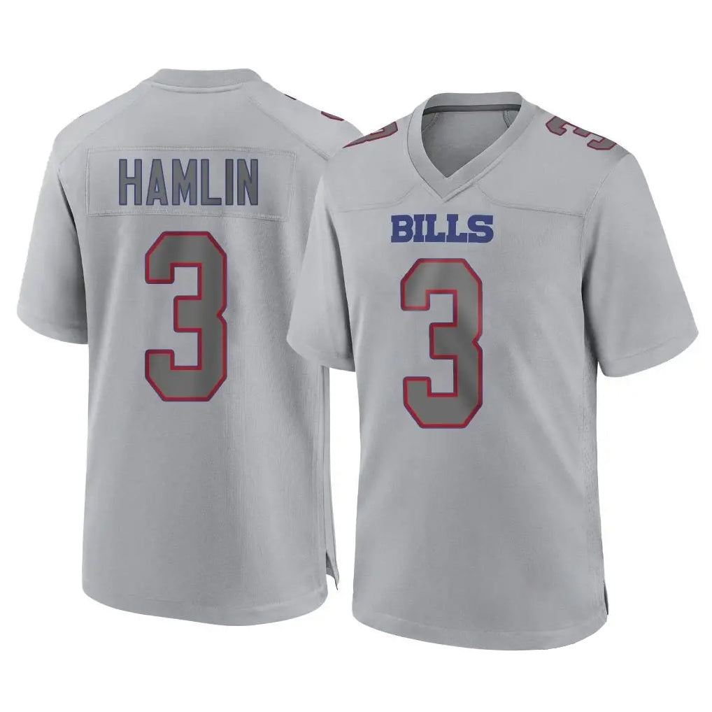 Seanshop B.Bills #3 Damar Hamlin Player Gray Home Game Stitched Jerseys