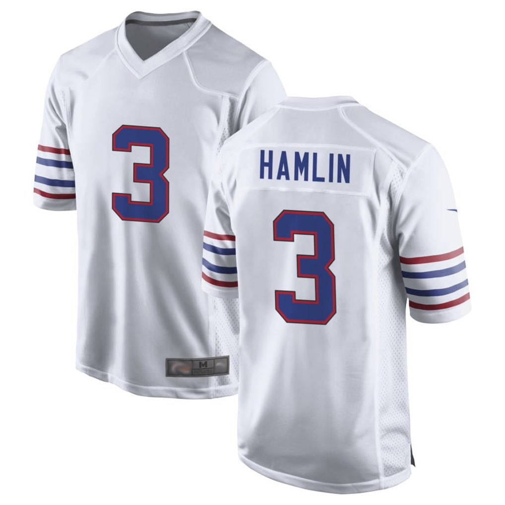 Seanshop B.Bills #3 Damar Hamlin Player White Alternate Game Stitched Jerseys