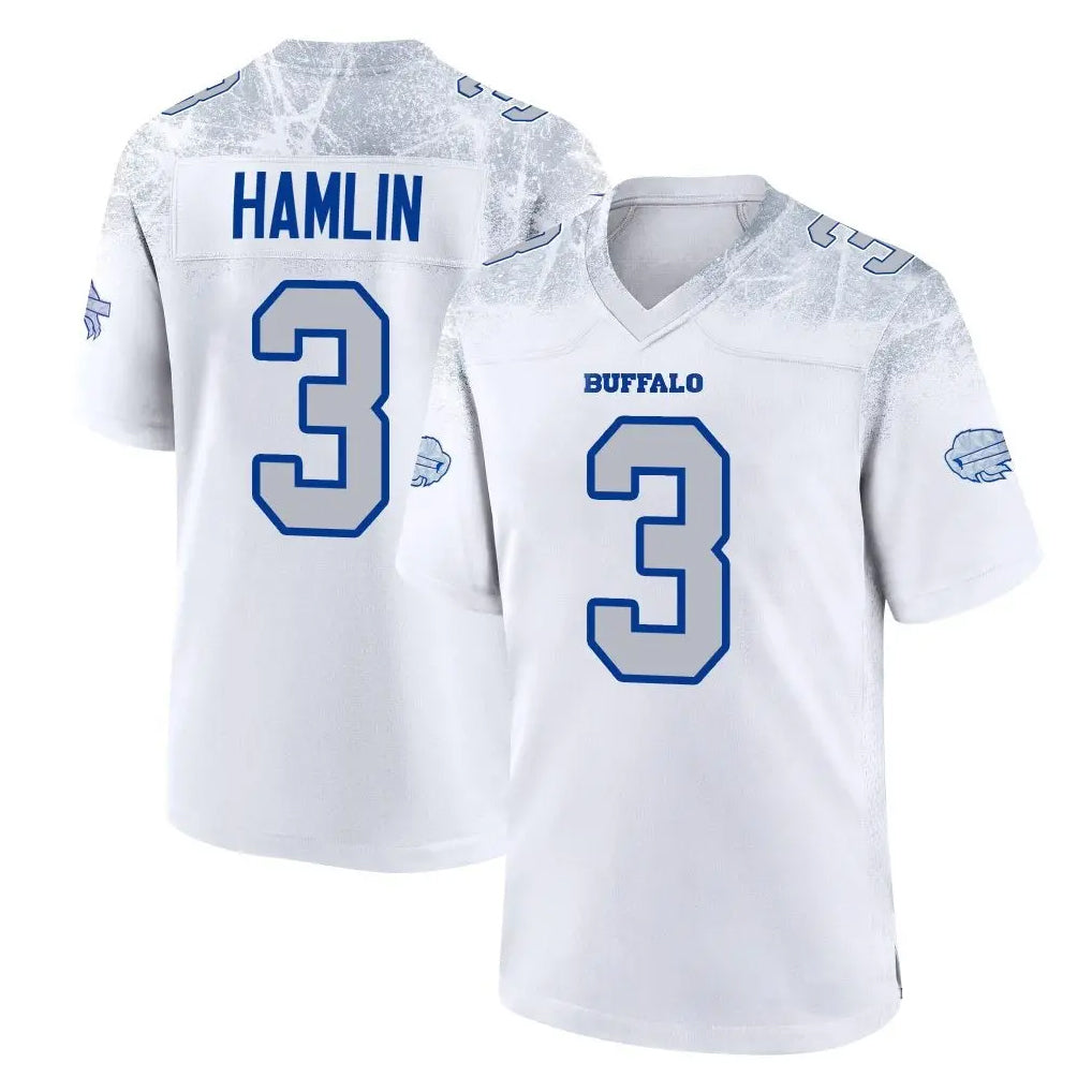 Seanshop B.Bills #3 Damar Hamlin Player White Rivalries Collection Home Game Stitched Jerseys